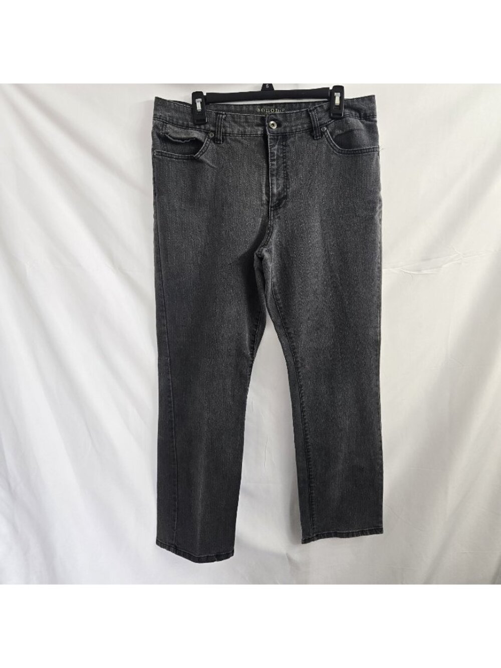 Sonoma Life Style Original Straight Mid Rise Jeans Womens Size 16 Gray Denim